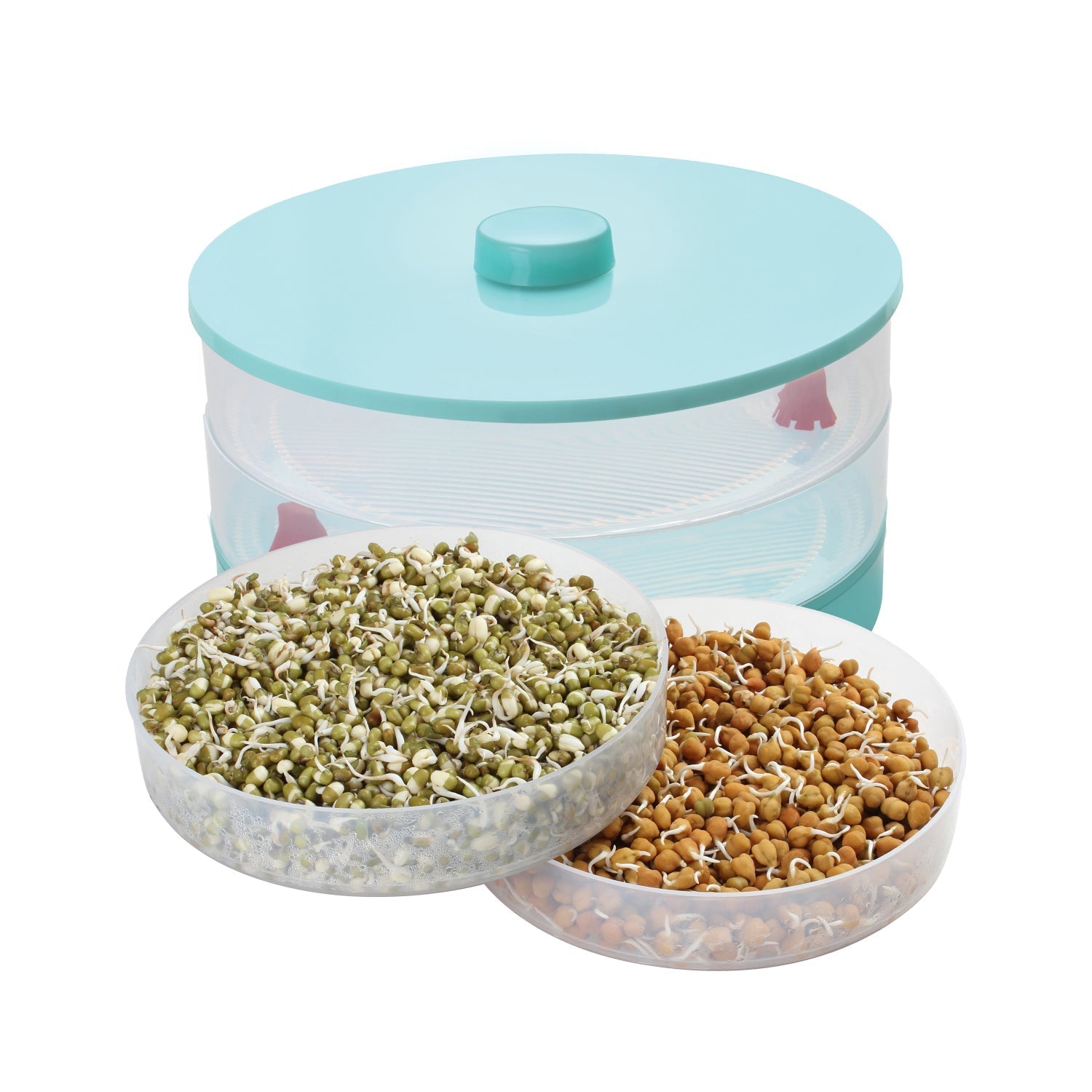 Ganesh sprout maker bean bowl, 1800 ml, shown from multiple angles. Ganesh sprout maker bean bowl, 1800 ml, shown from multiple angles.